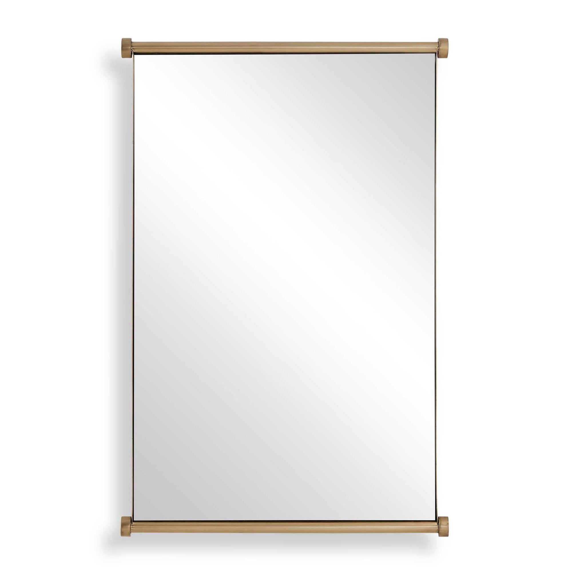 Scroll - Rectangular Mirror - Brass / Gold