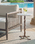Calais - Marble Accent Table - Brass / White