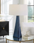 Teramo - Scalloped Ceramic Table Lamp - Blue