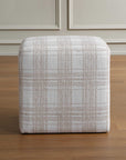 Joie - Porcelain Plaid Ottoman - White
