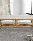 Laguna - Fabric Rattan Bench - White