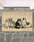 Doormats - Kitty Crew Doormat - Black / Sand