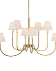 Poppins - 8 Light Brass Chandelier - White / Gold
