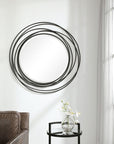 Whirlwind - Round Mirror - Black