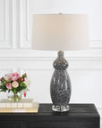 Velino - Curvy Glass Table Lamp - Dark Gray