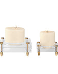 Claire - Crystal Block Candleholders (Set of 2) - Beige