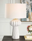 Wrenley - Ridged Table Lamp - White