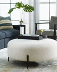 Arles - Large Plush Ottoman - White