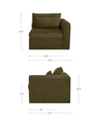 Swift - Right Arm Facing Chair - Dark Green