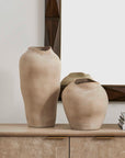 Shadow Play - Indoor-Outdoor Vases (Set of 2) - Buff