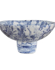 Indigo - Marble Pedestal Bowl - Blue,White