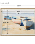 Beached Boats - Framed Print - Light Brown