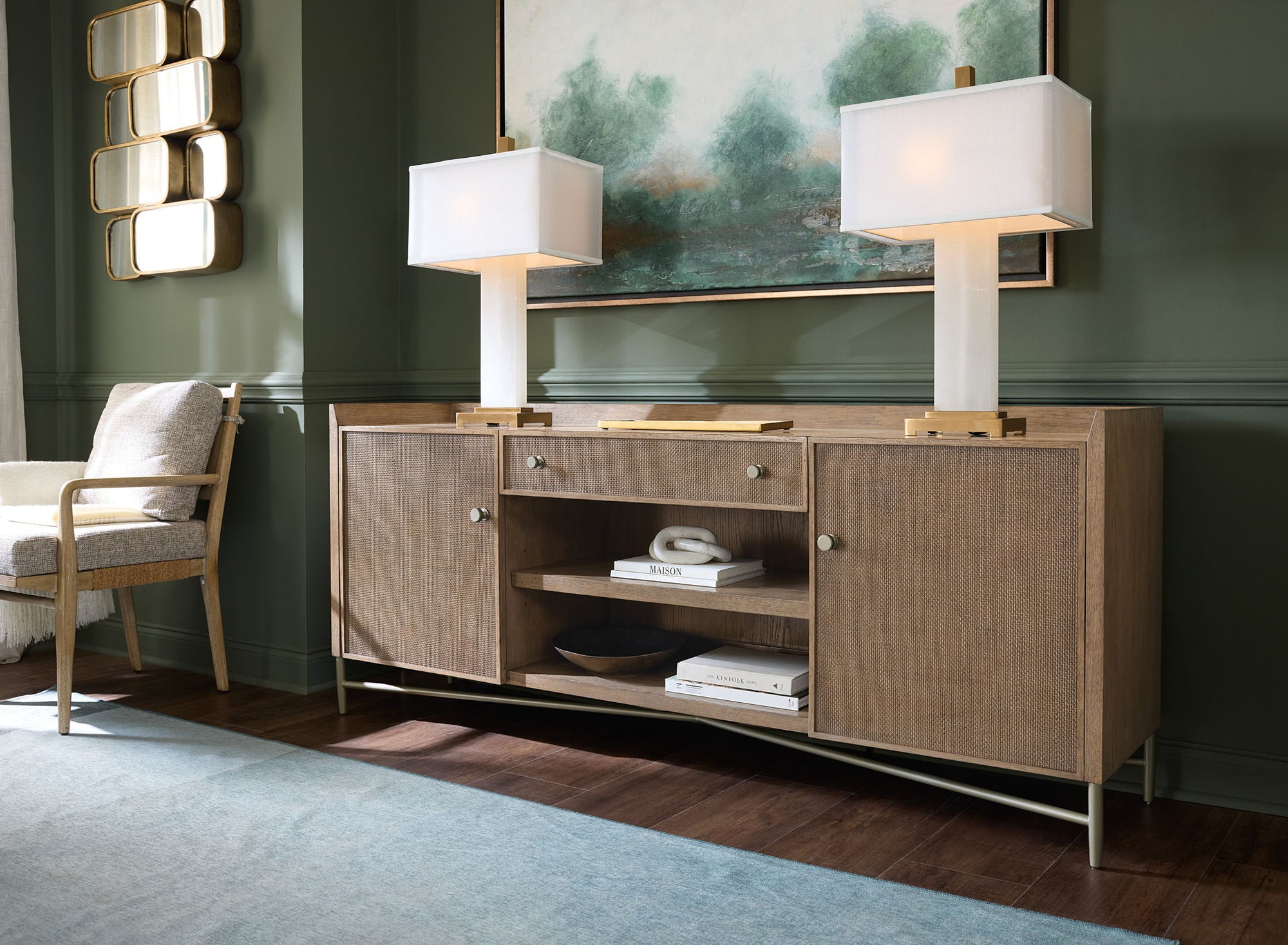 Sonnet - Sonnet Credenza - Dark Gray / Light Brown