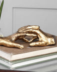 Hold My Hand - Sculpture - Gold