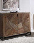 Evros - Reclaimed Wood 2 Door Cabinet - Dark Brown