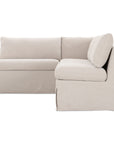 Fable - Slipcover Dining Banquette L-Shape Sectional With Slipper Chair - Beige