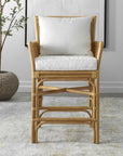 Pacific - Rattan Counter Stool - Brown / White