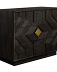 Faulkner - 3 Drawer Modern Chest - Black / Brass
